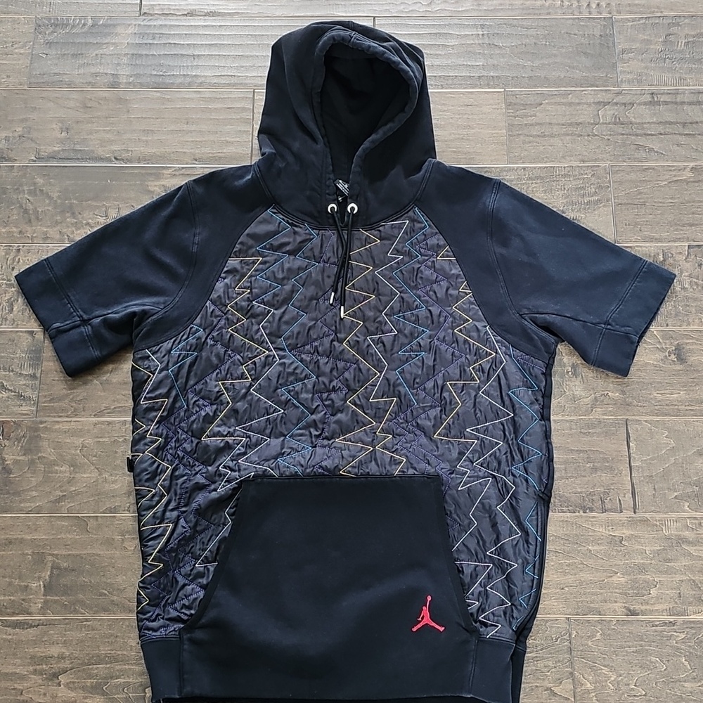 Nike Jordan AJ VII Quilted Fleece Pullover Men's Hoodie Sz Med